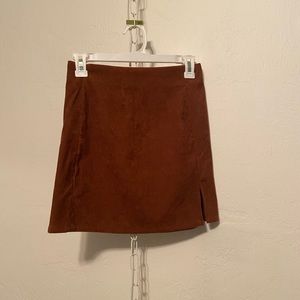 Brown Corduroy Mini Skirt